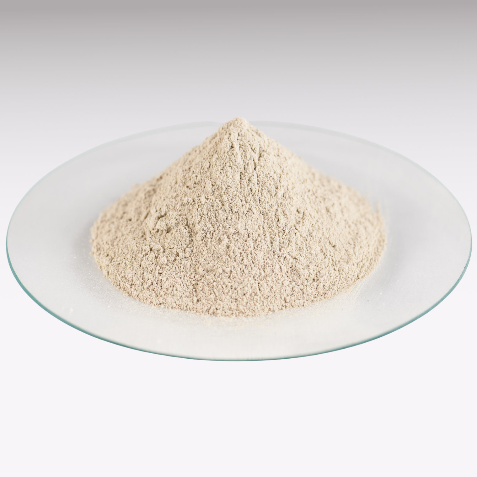 Bentonite Cement Powder grout in a glass dish